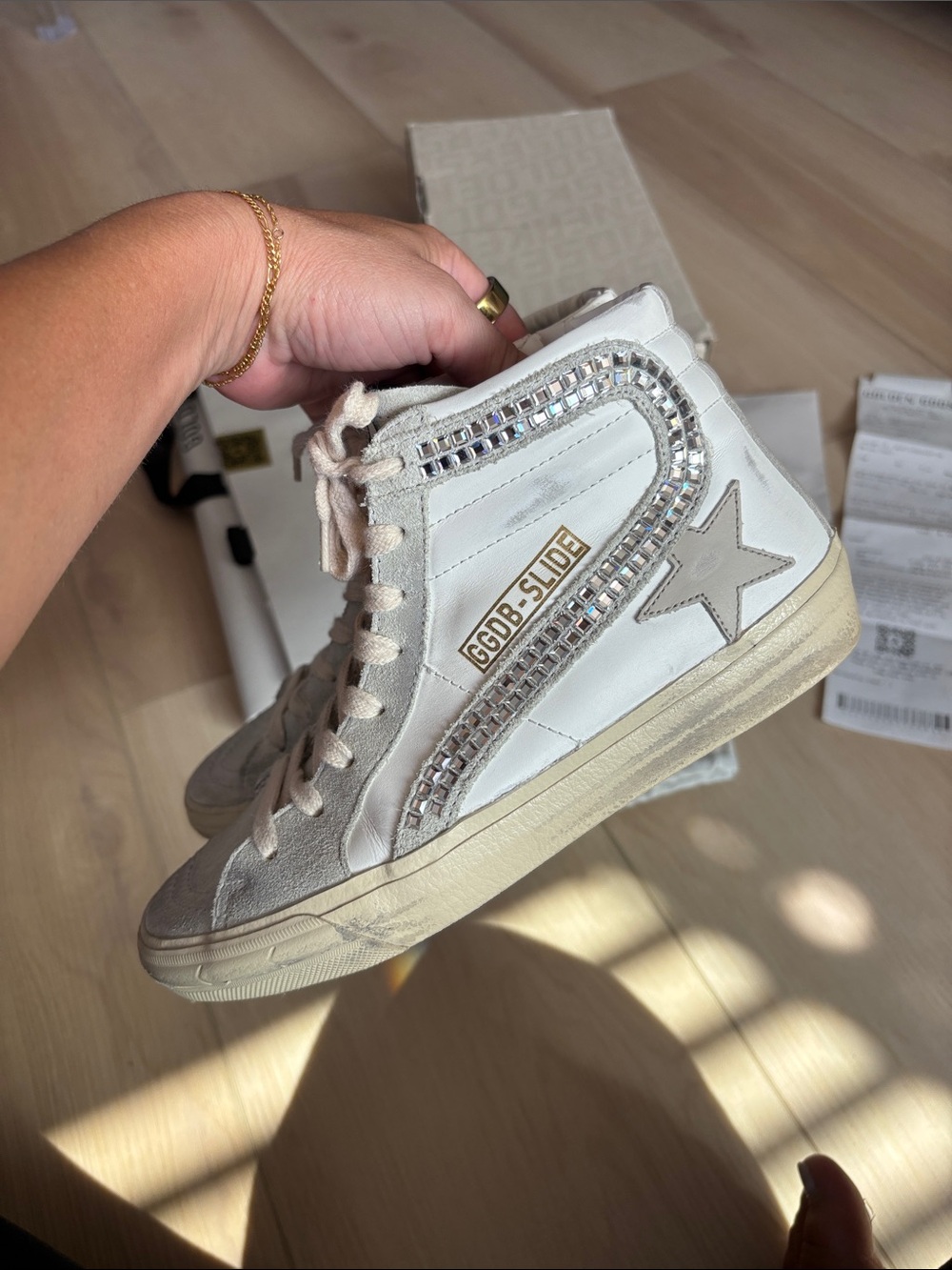 Golden Goose Swarovski Crystal Slide Sneakers Like New - Picture 2 of 14